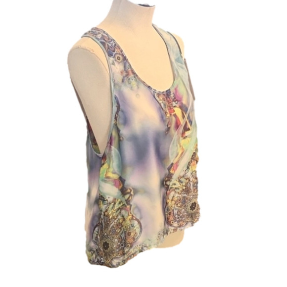 Womens Grifflin Paris sheer colorful tank top size Large. - Picture 4 of 14